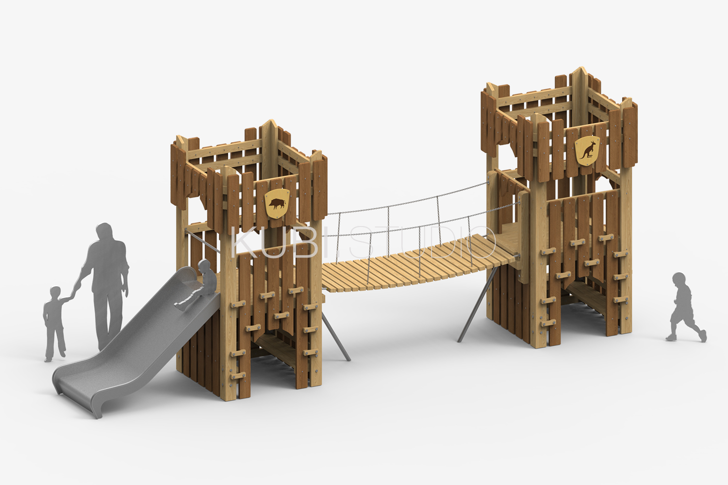 Детская крепость с подвесным мостом