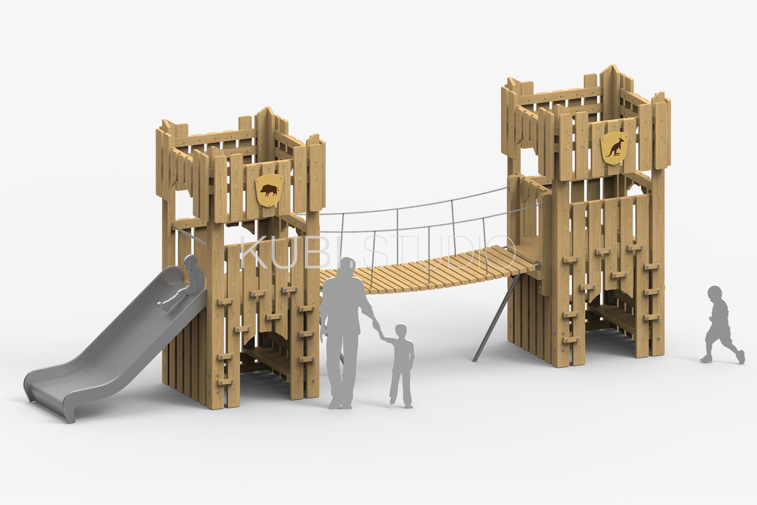 Детская крепость с подвесным мостом