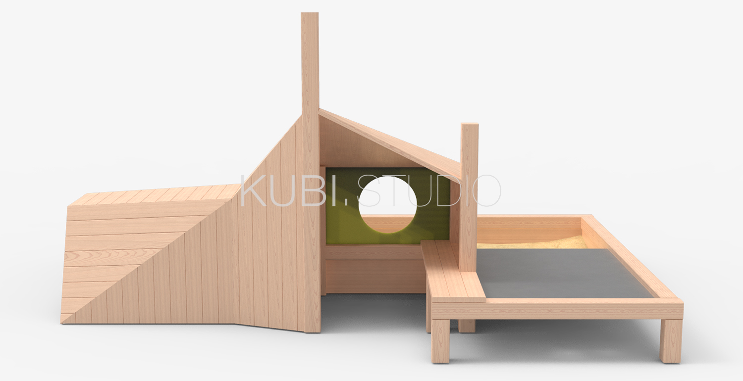 Детский игровой домик с песочницей