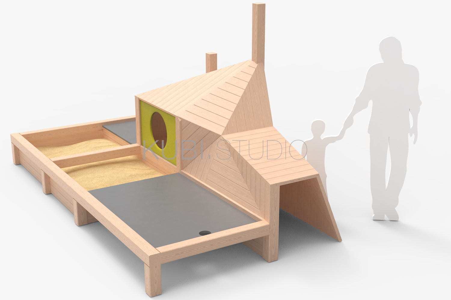 Детский игровой домик с песочницей