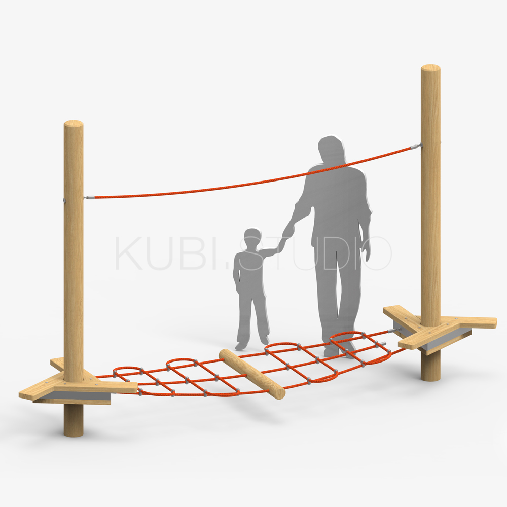 Веревочный мостик для детской площадки